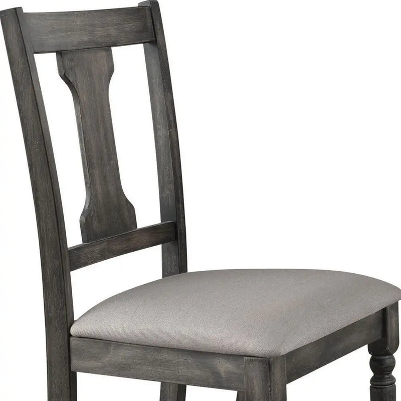 Set of Two Tan and Gray Linen Open Back Dining Side Chairs Homeroots Kitchen & Dining