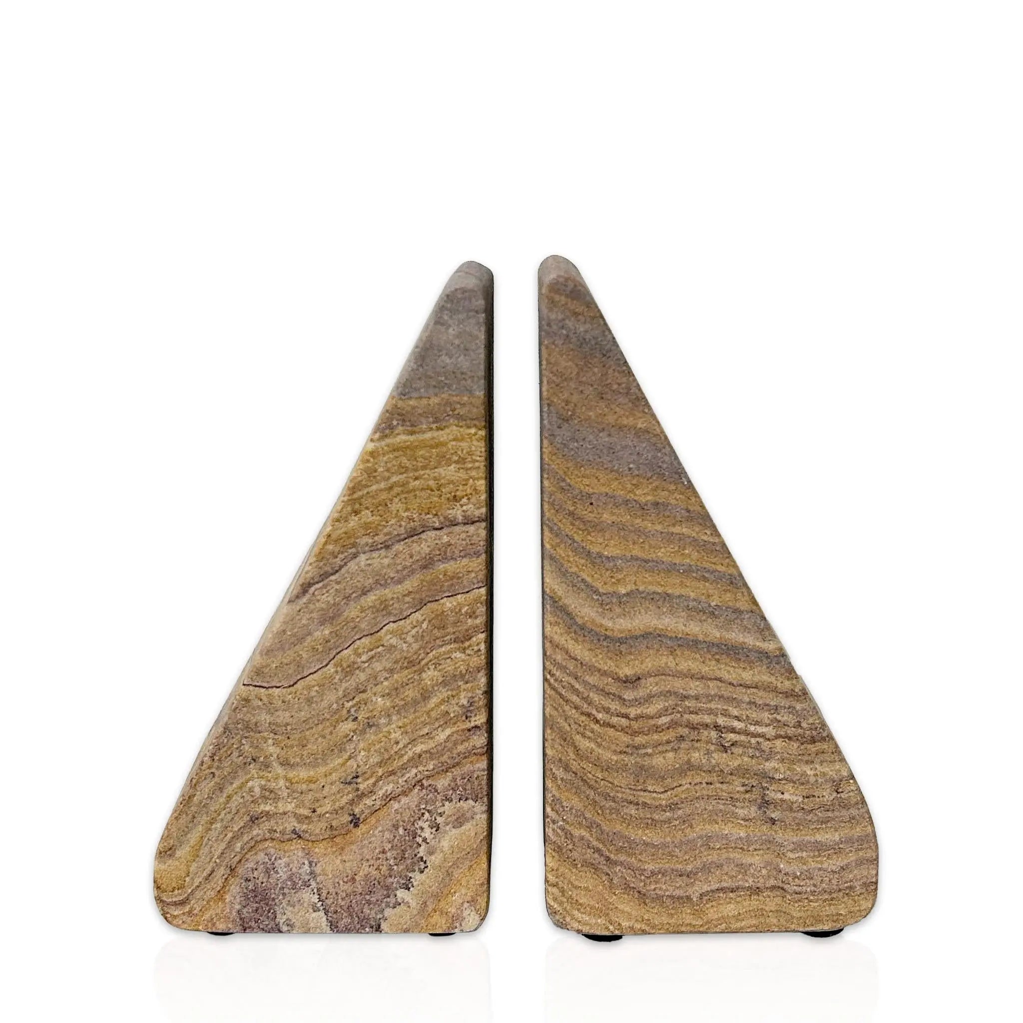 Set of Two Taupe Stone Decorative Bookends Homeroots Home Decor