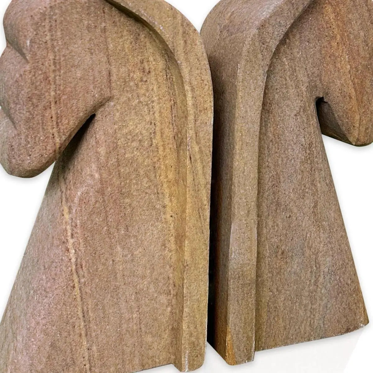 Set of Two Taupe Stone Decorative Bookends Homeroots Home Decor