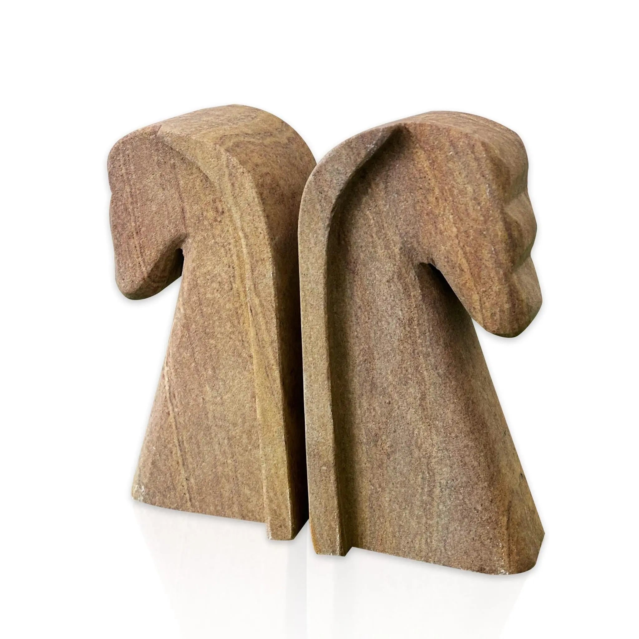 Set of Two Taupe Stone Decorative Bookends Homeroots Home Decor