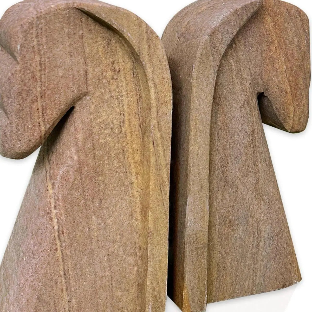 Set of Two Taupe Stone Decorative Bookends Homeroots Home Decor