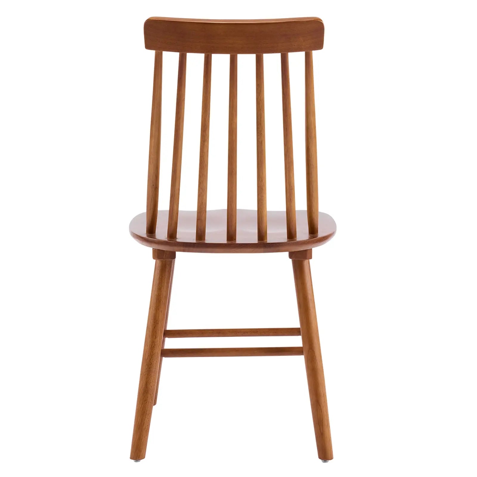 Set of Two Walnut Solid Wood Windsor Back Dining Side Chairs Homeroots Kitchen & Dining