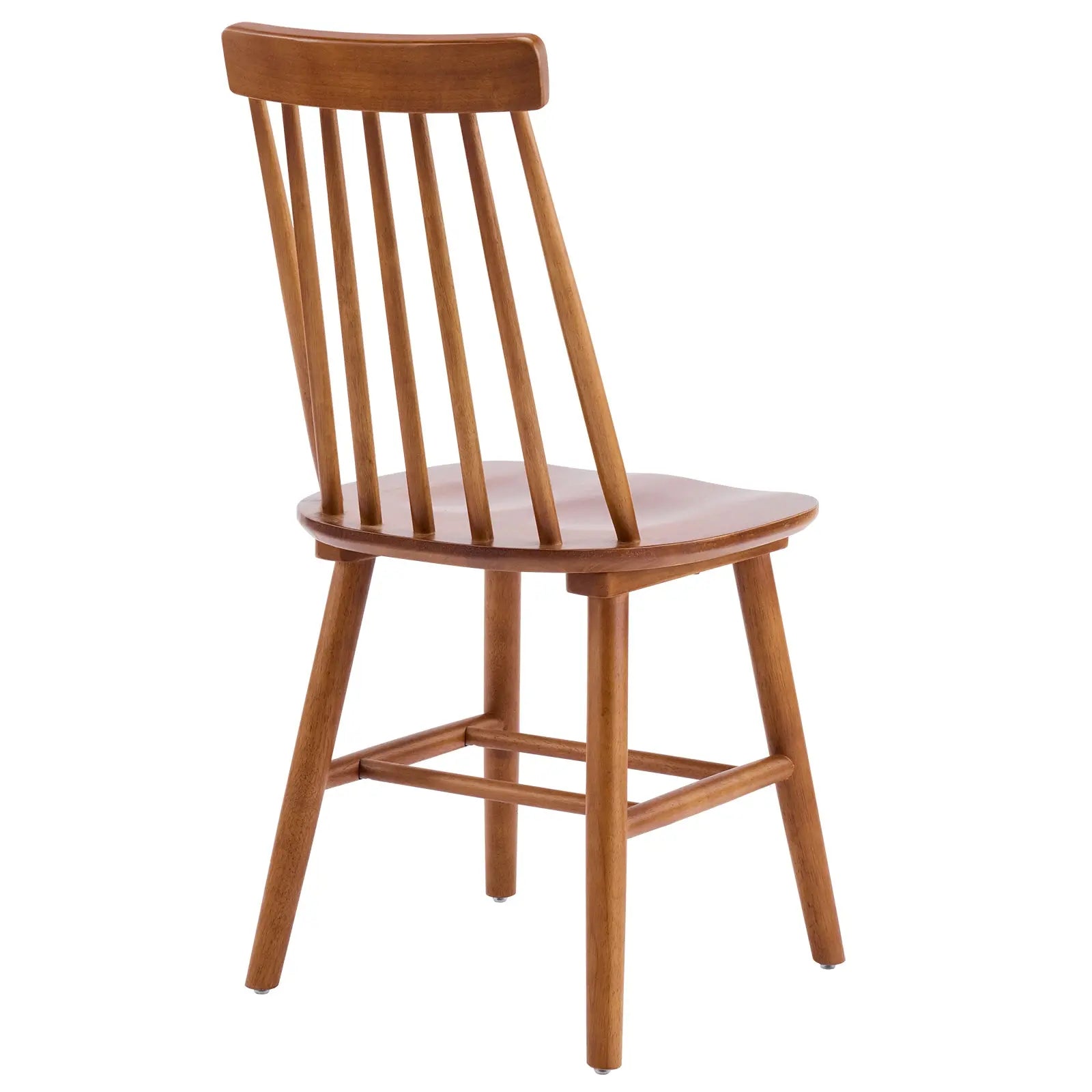 Set of Two Walnut Solid Wood Windsor Back Dining Side Chairs Homeroots Kitchen & Dining