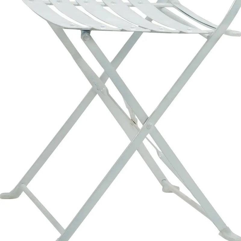 Set of Two White Aluminum Outdoor Folding Dining Chairs Homeroots Outdoor