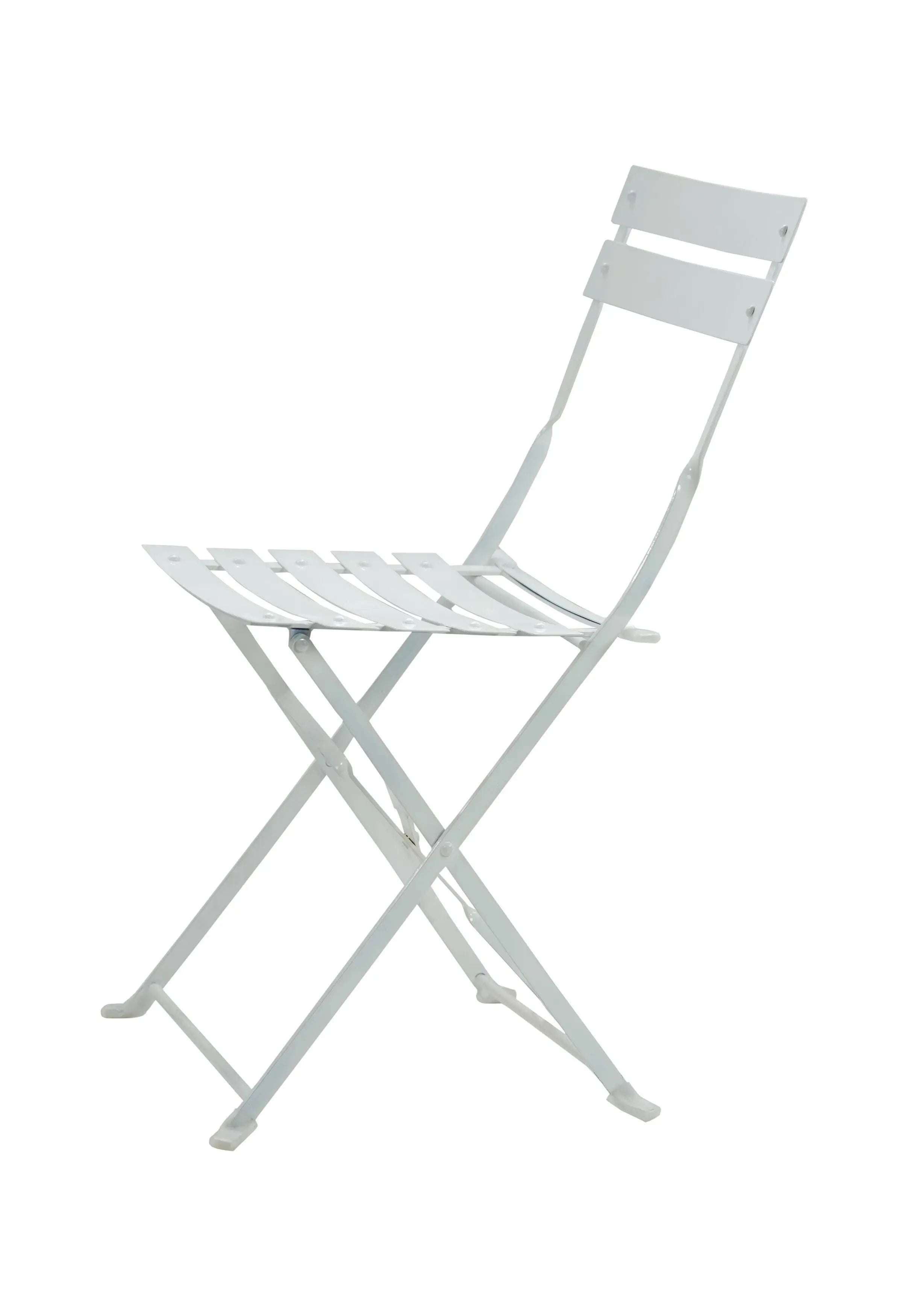 Set of Two White Aluminum Outdoor Folding Dining Chairs Homeroots Outdoor