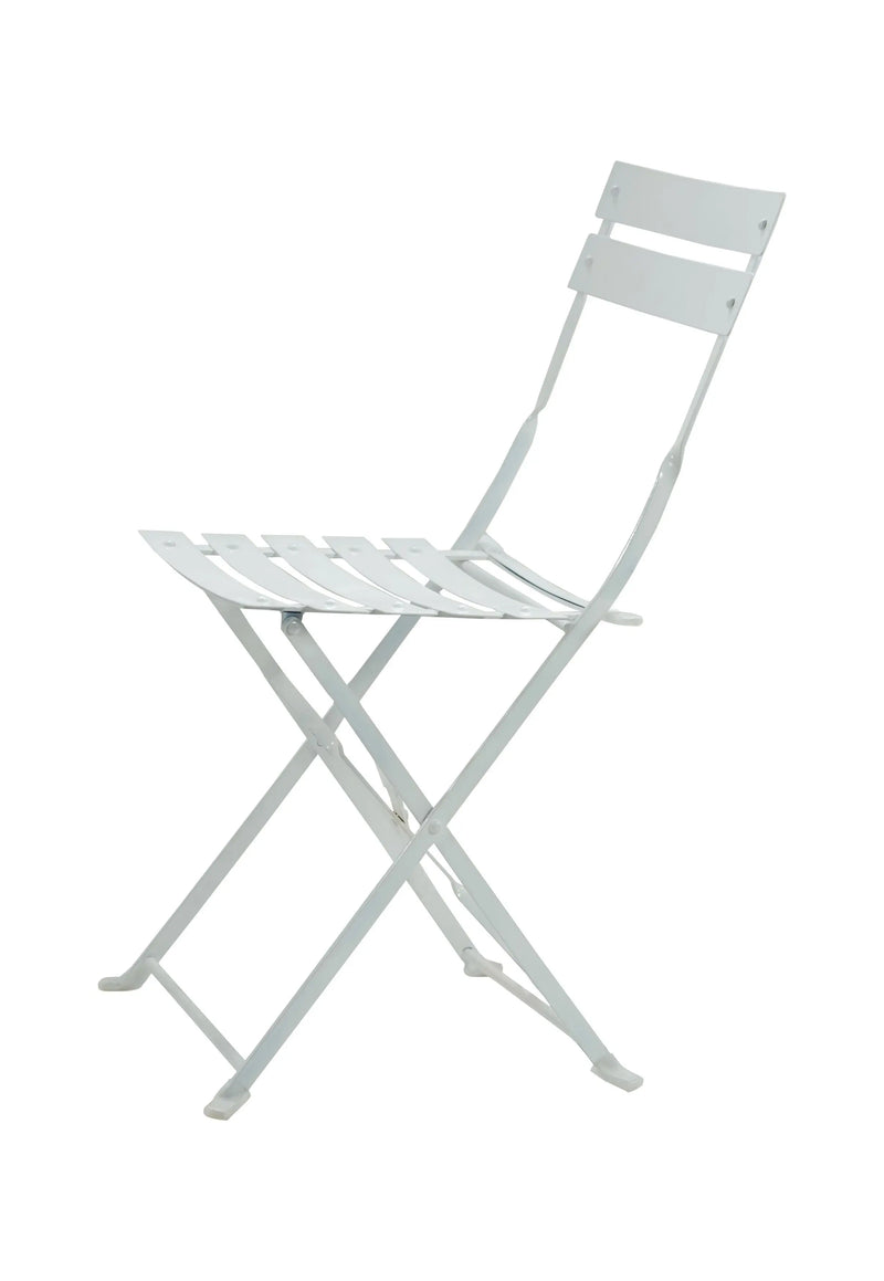 Set of Two White Aluminum Outdoor Folding Dining Chairs Homeroots Outdoor