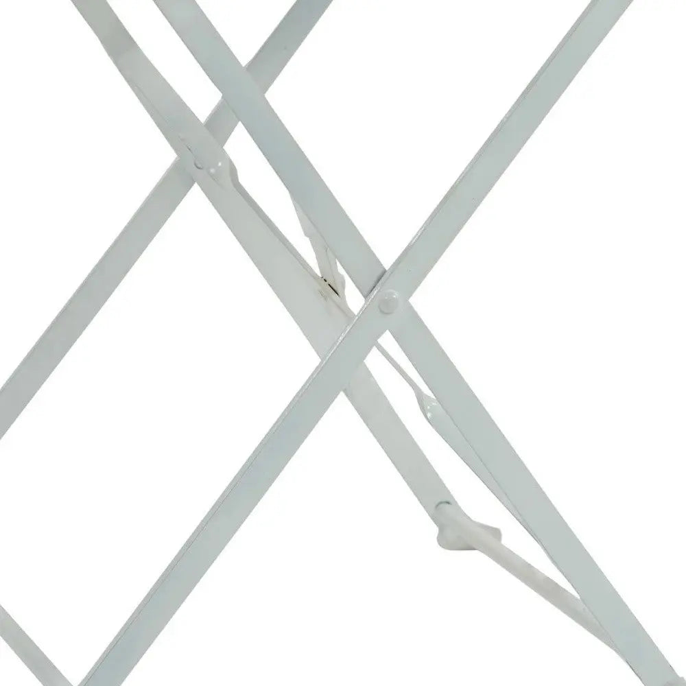 Set of Two White Aluminum Outdoor Folding Dining Chairs Homeroots Outdoor