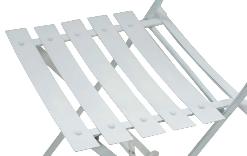 Set of Two White Aluminum Outdoor Folding Dining Chairs Homeroots Outdoor