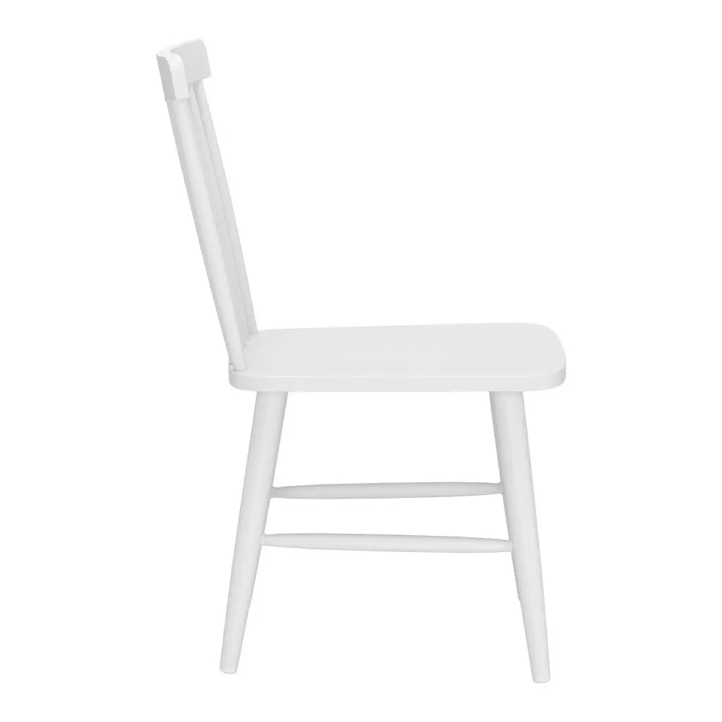 Set of Two White Aluminum Slat Back Dining Side Chairs - GreatEagleInc