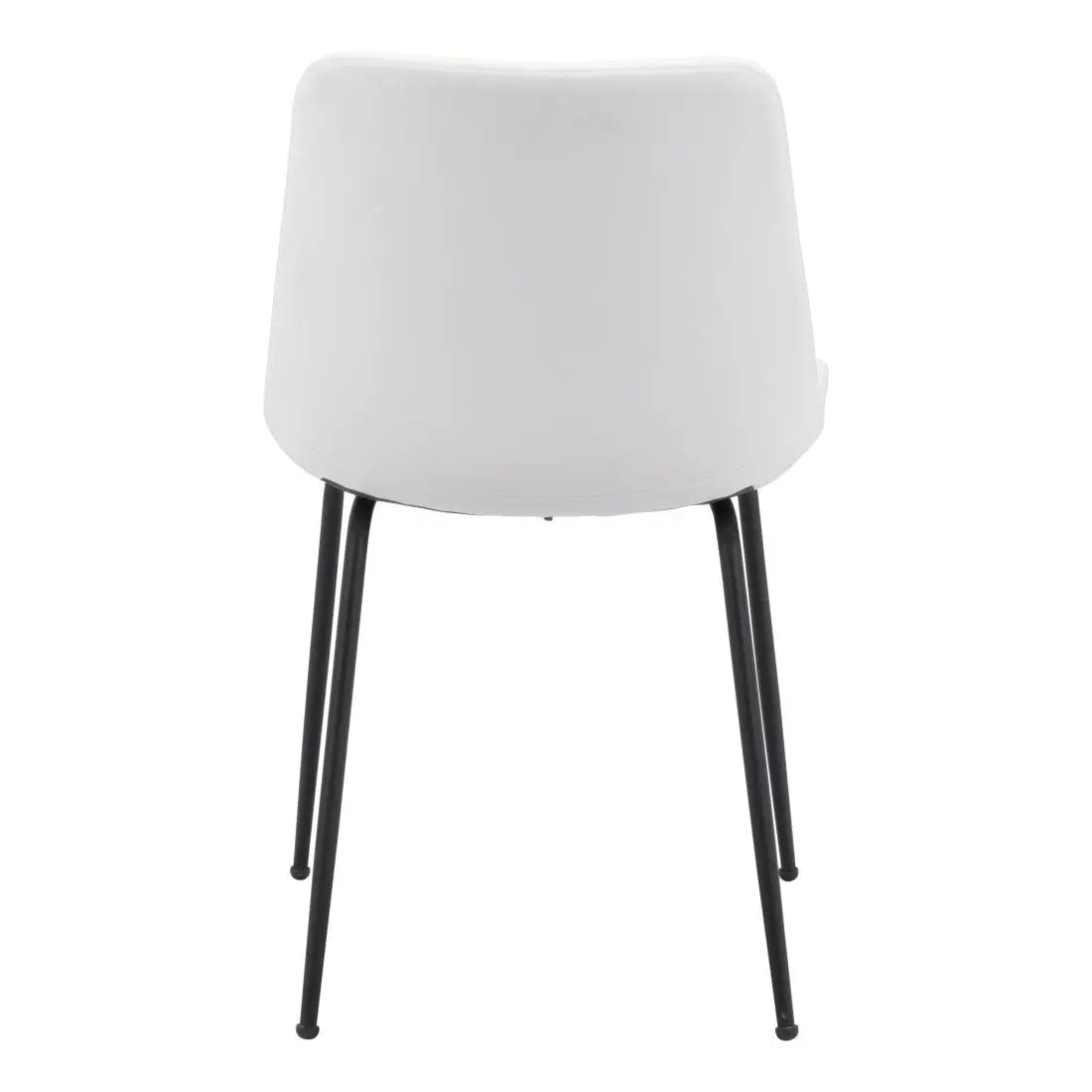 Set of Two White And Black Upholstered Faux Leather Dining Side Chairs Homeroots Kitchen & Dining