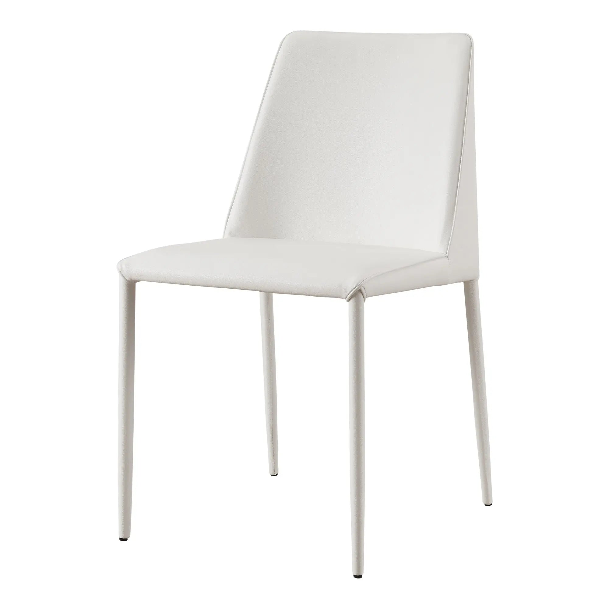 Set of Two White Faux Leather Dining Side Chairs Homeroots Kitchen & Dining