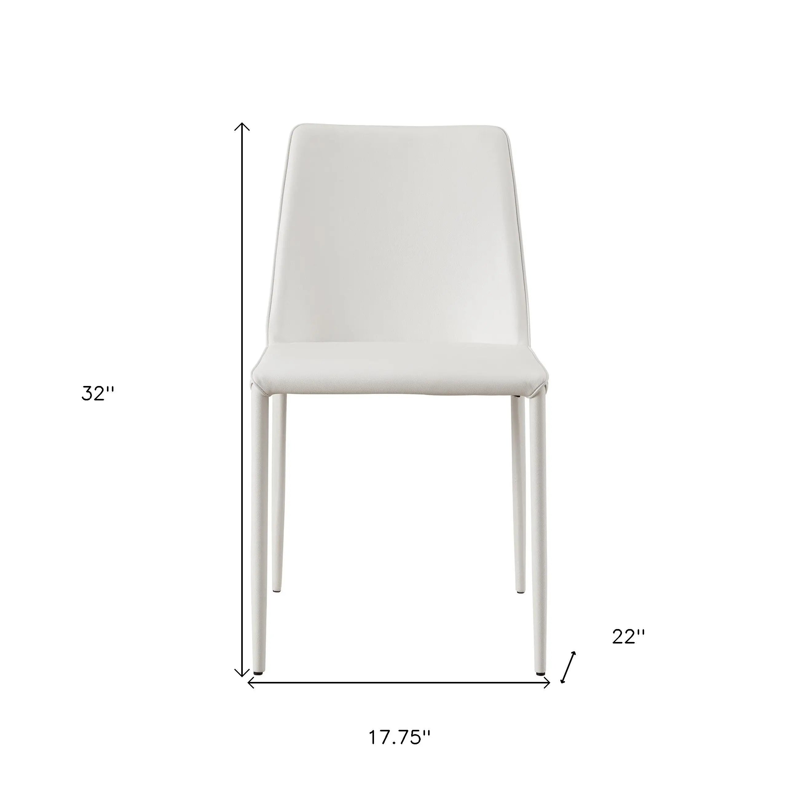 Set of Two White Faux Leather Dining Side Chairs Homeroots Kitchen & Dining