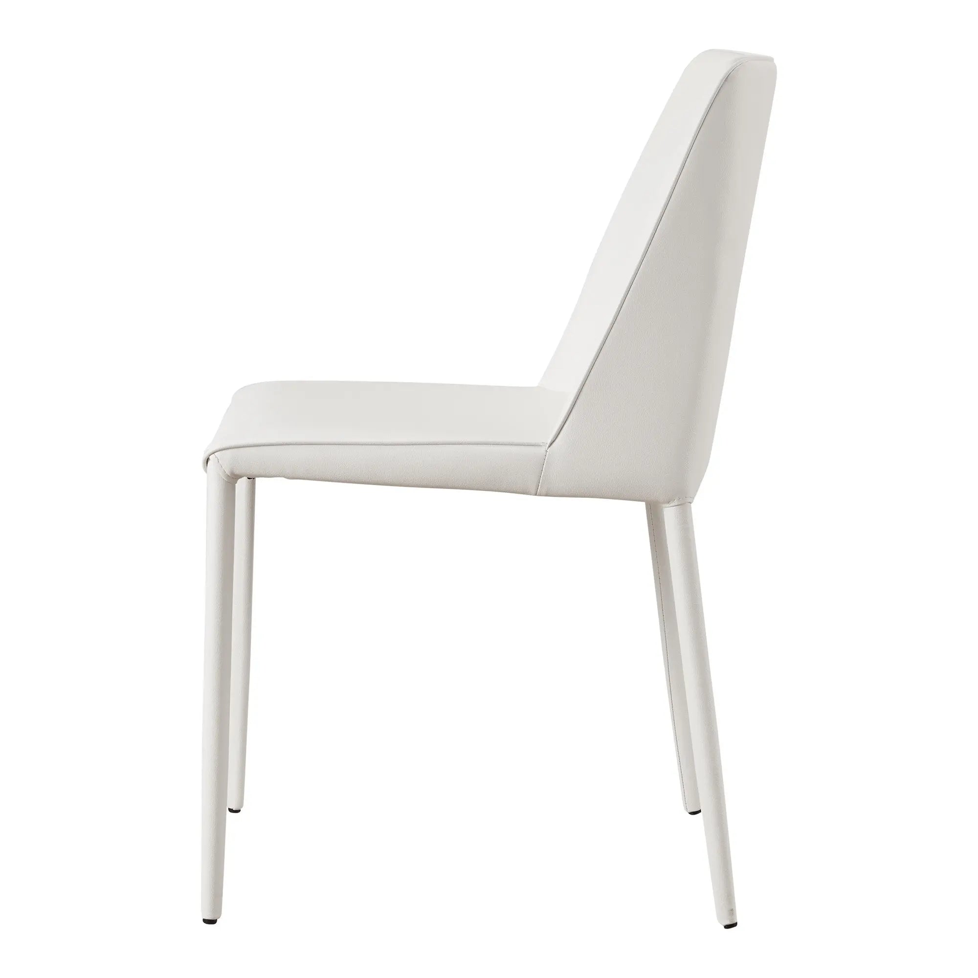 Set of Two White Faux Leather Dining Side Chairs Homeroots Kitchen & Dining