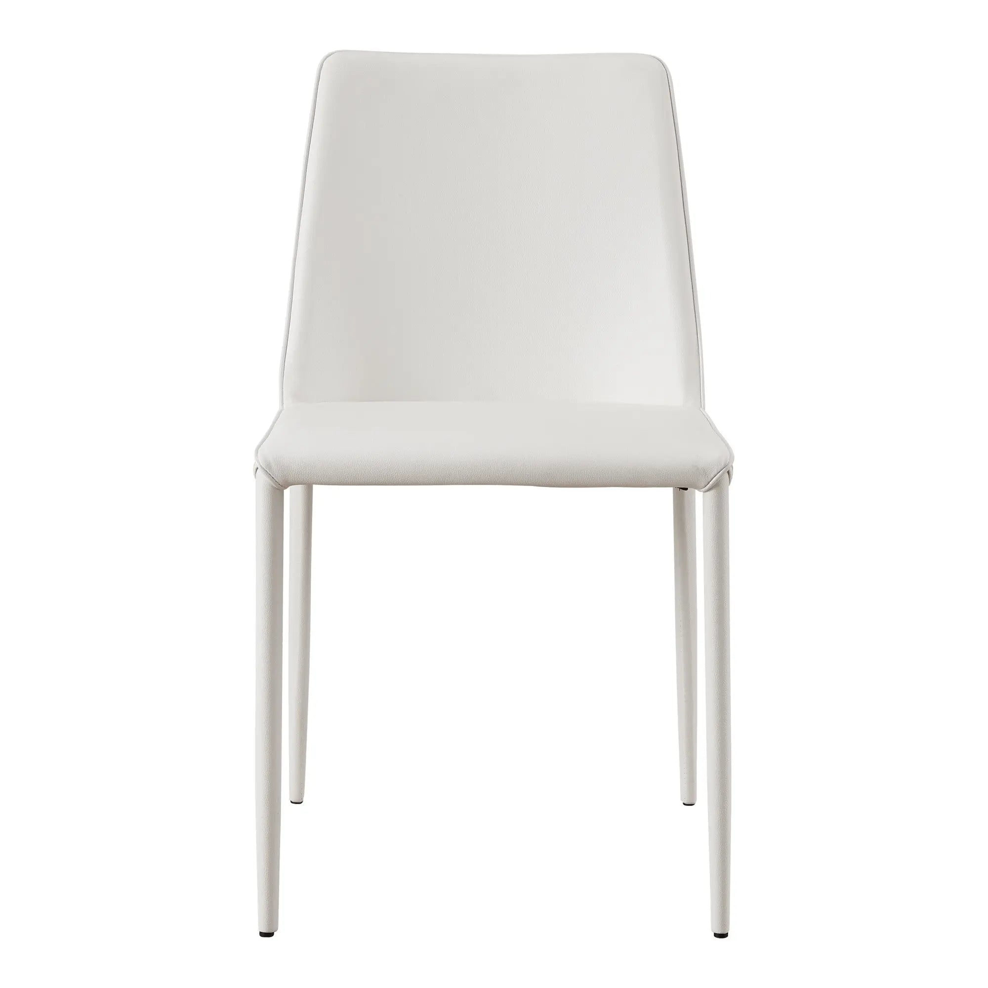 Set of Two White Faux Leather Dining Side Chairs Homeroots Kitchen & Dining