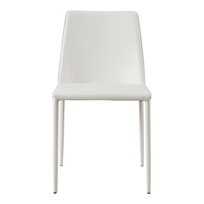Set of Two White Faux Leather Dining Side Chairs Homeroots Kitchen & Dining