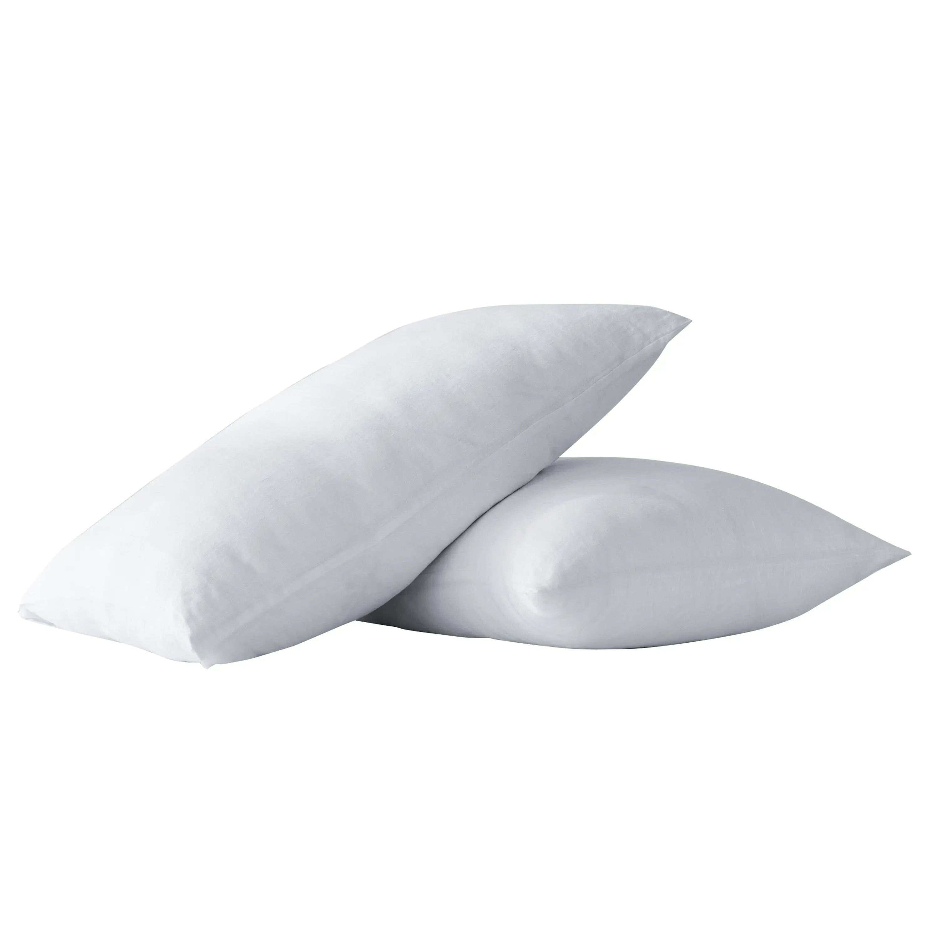 Set of Two White Linen Standard Pillowcases Homeroots Bed & Bath