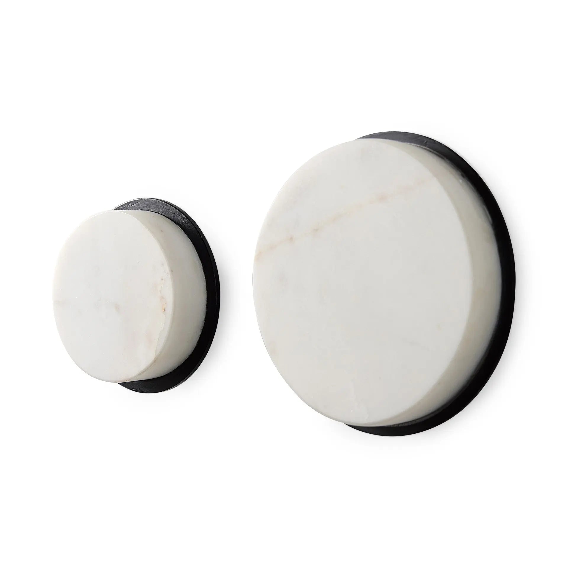 Set of Two White Marble Sphere Decorative Wall Sculpture Homeroots Home Decor