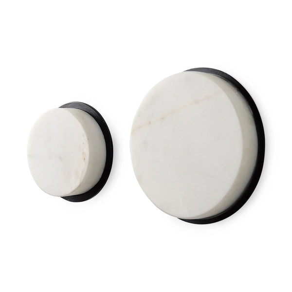 Set of Two White Marble Sphere Decorative Wall Sculpture Homeroots Home Decor
