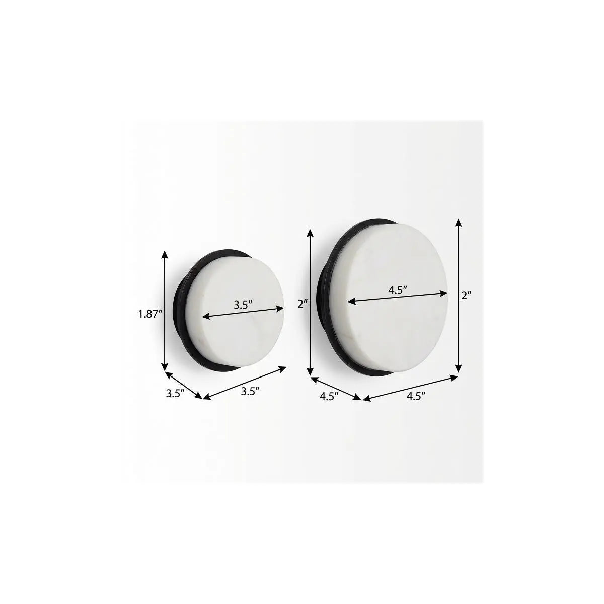 Set of Two White Marble Sphere Decorative Wall Sculpture Homeroots Home Decor