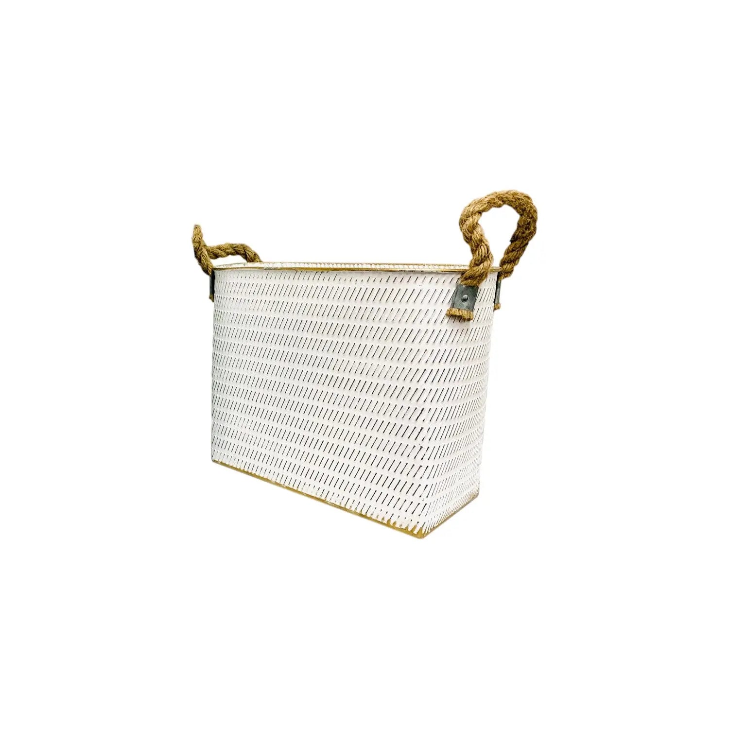 Set of Two White Metal Basket Homeroots Office
