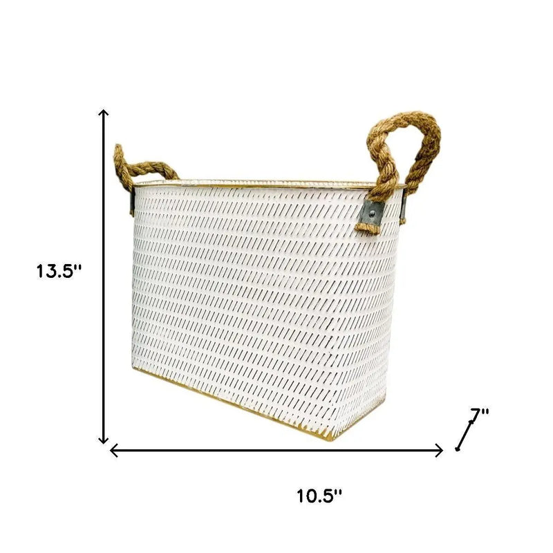 Set of Two White Metal Basket Homeroots Office