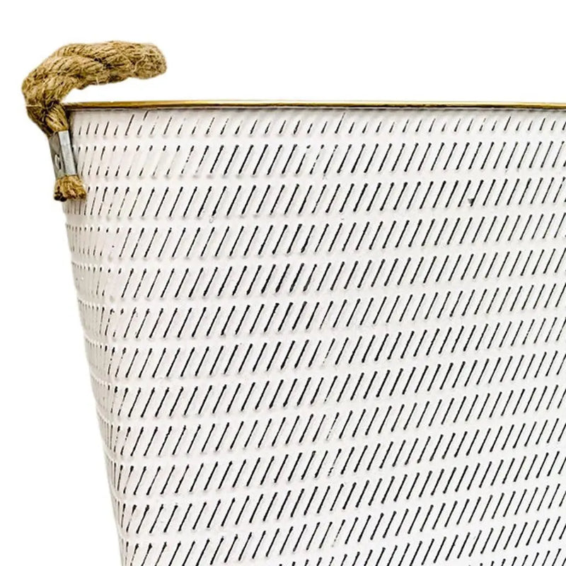 Set of Two White Metal Basket Homeroots Office