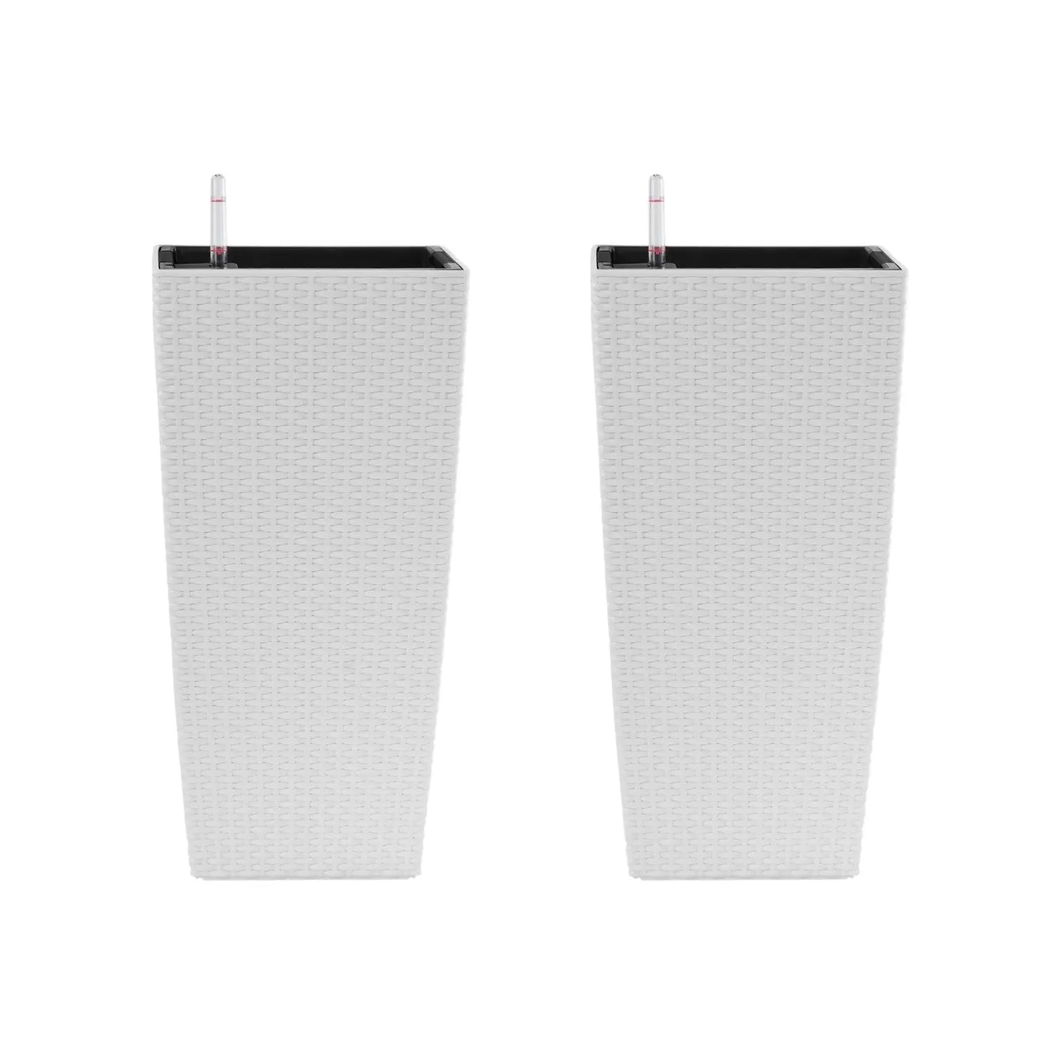 Set of Two White Recycled Plastic Rectangular Self Watering Planter Box Homeroots Outdoor