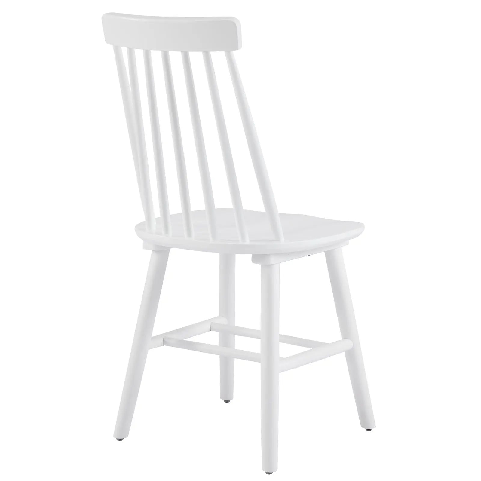 Set of Two White Solid Wood Windsor Back Dining Side Chairs Homeroots Kitchen & Dining