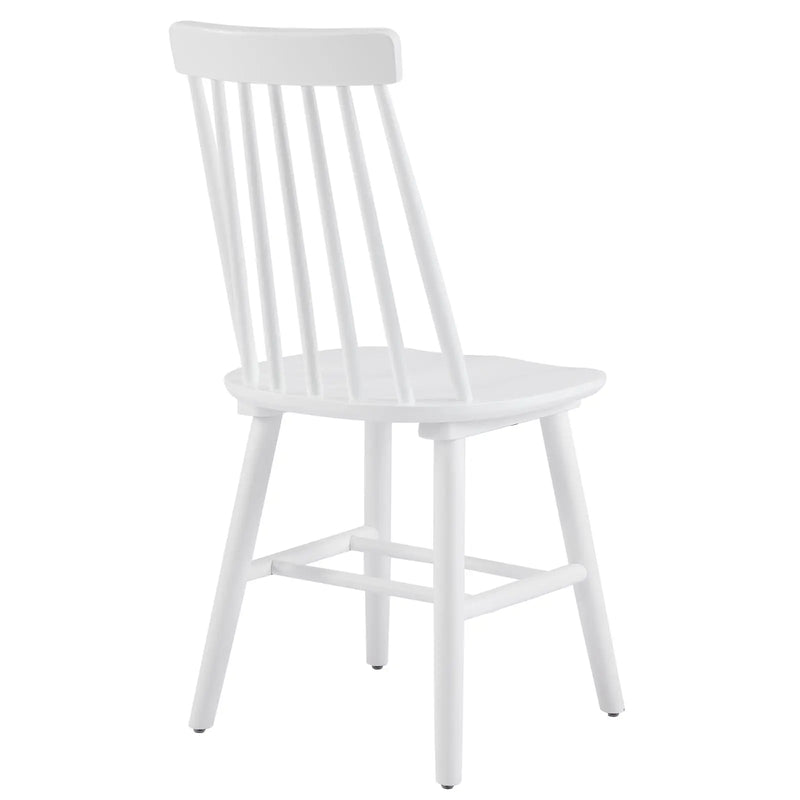 Set of Two White Solid Wood Windsor Back Dining Side Chairs Homeroots Kitchen & Dining