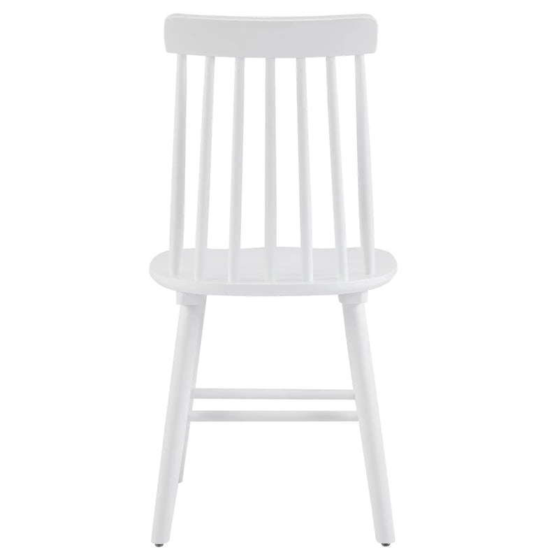 Set of Two White Solid Wood Windsor Back Dining Side Chairs Homeroots Kitchen & Dining