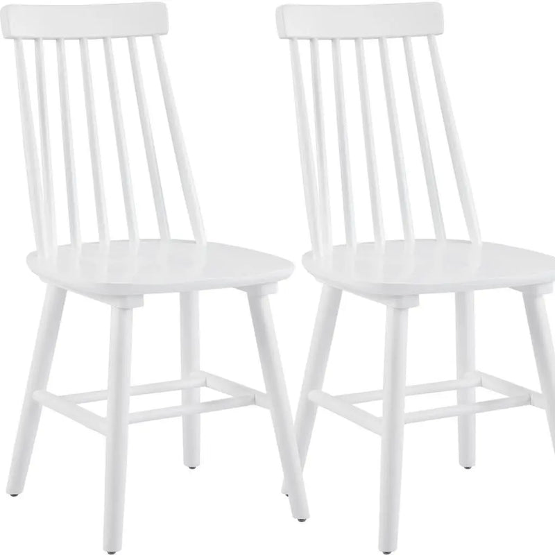 Set of Two White Solid Wood Windsor Back Dining Side Chairs Homeroots Kitchen & Dining