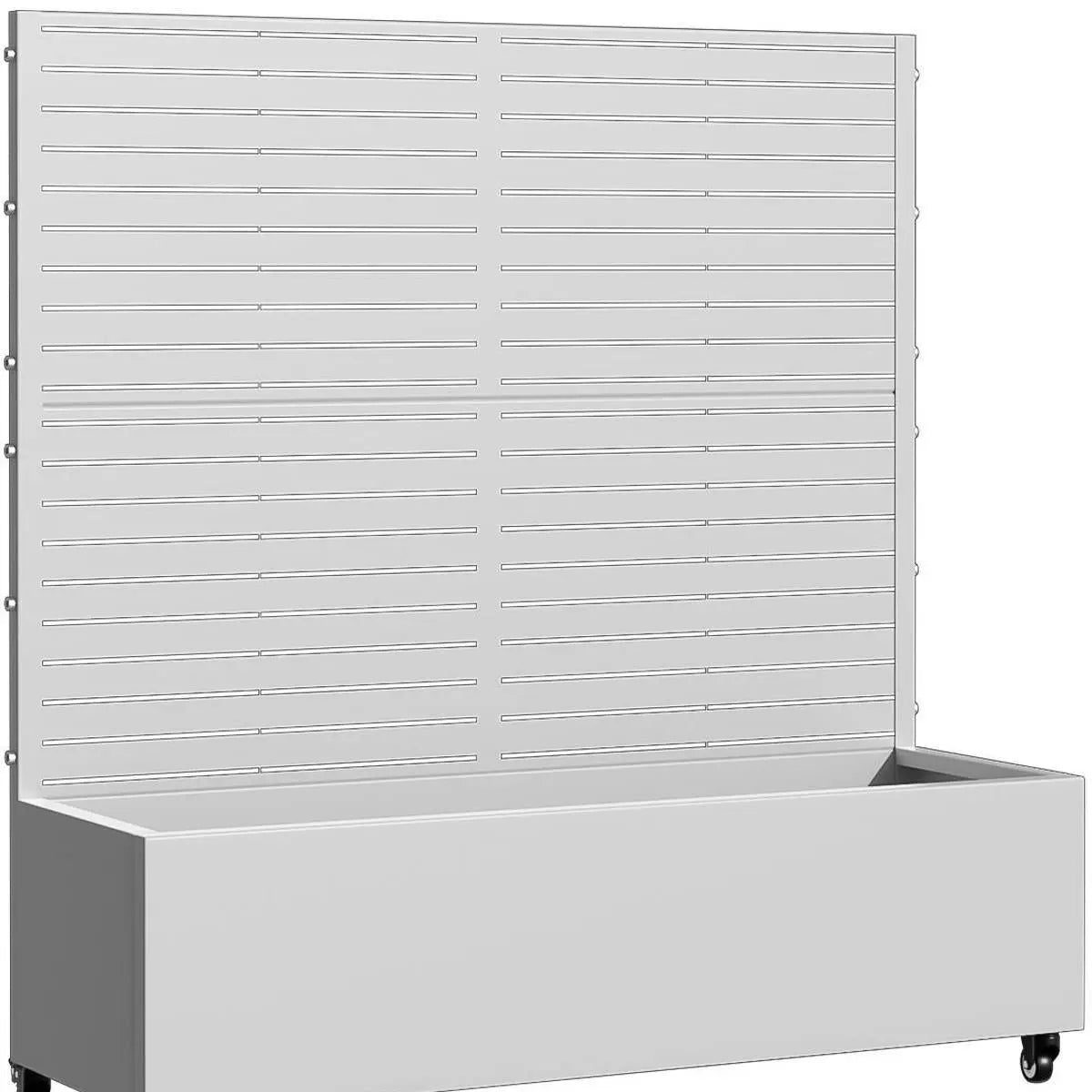 Set of Two White Striped Galvanized Metal Rectangular Planter Box Homeroots Outdoor