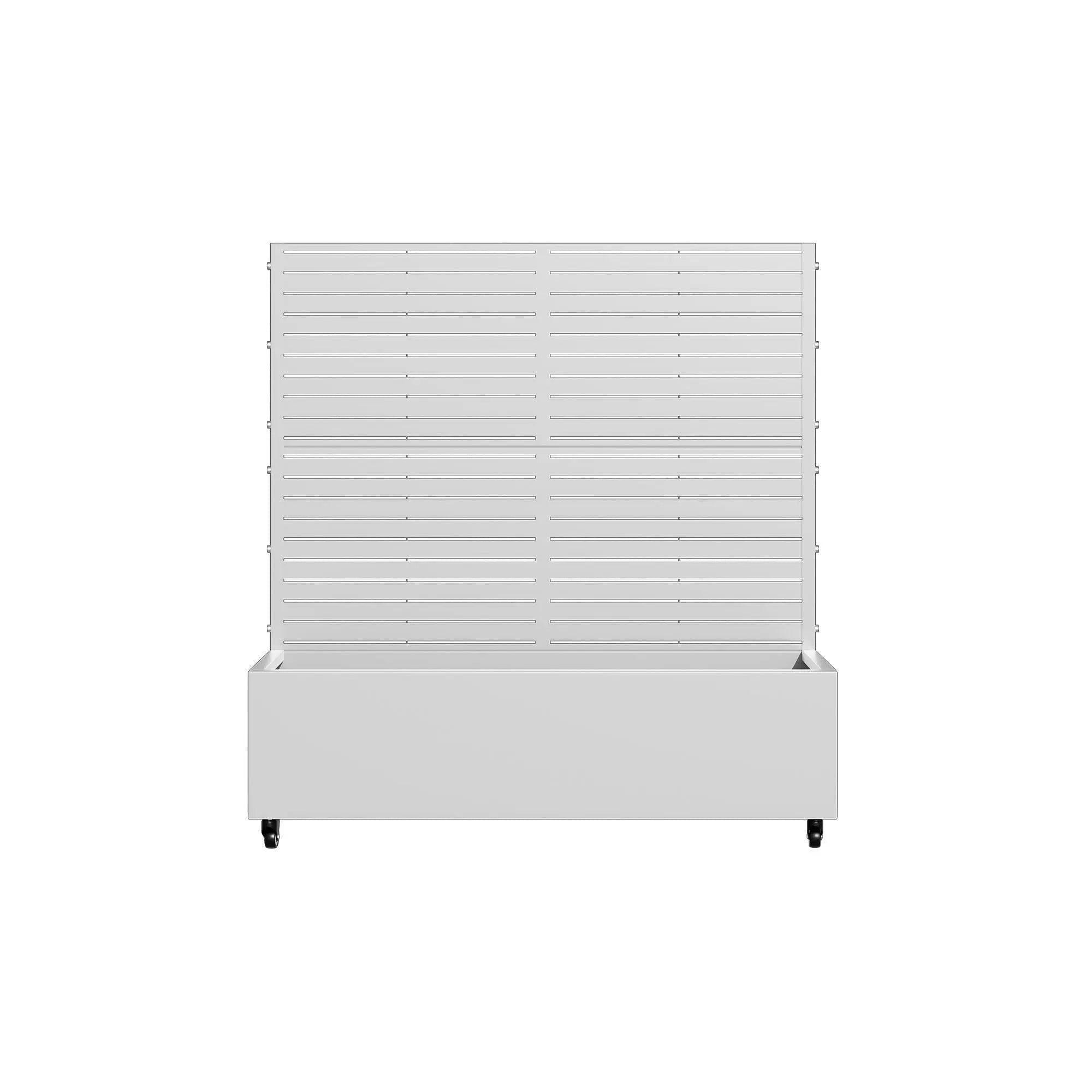 Set of Two White Striped Galvanized Metal Rectangular Planter Box Homeroots Outdoor