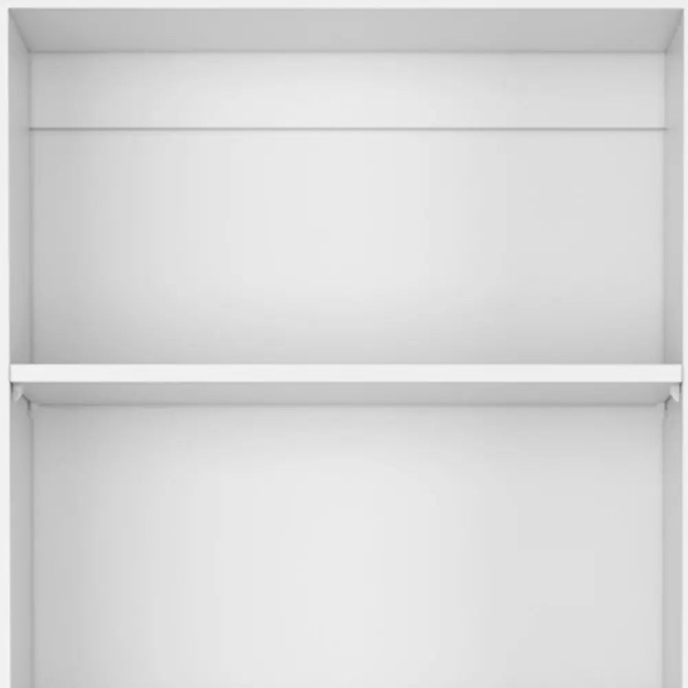 Set of Two White Wood Five Tier Modular Bookcase with Two Doors Homeroots Office