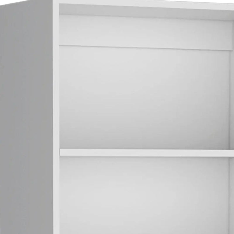Set of Two White Wood Five Tier Modular Bookcase with Two Doors Homeroots Office