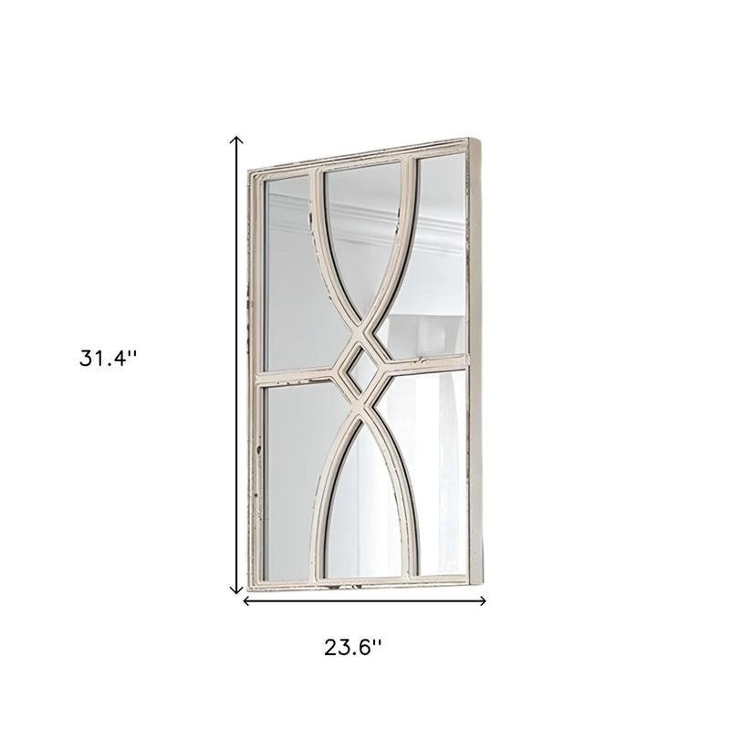 Set of Two White Wood Framed Accent Mirror Homeroots Bed & Bath