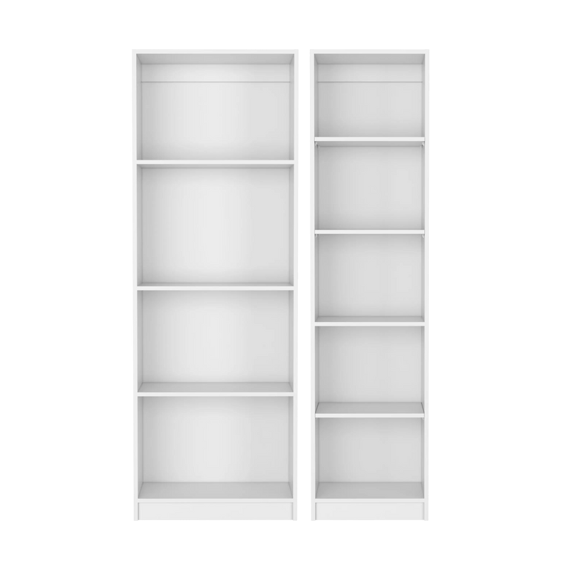 Set of Two White Wood Nine Tier Modular Bookcase Homeroots Office