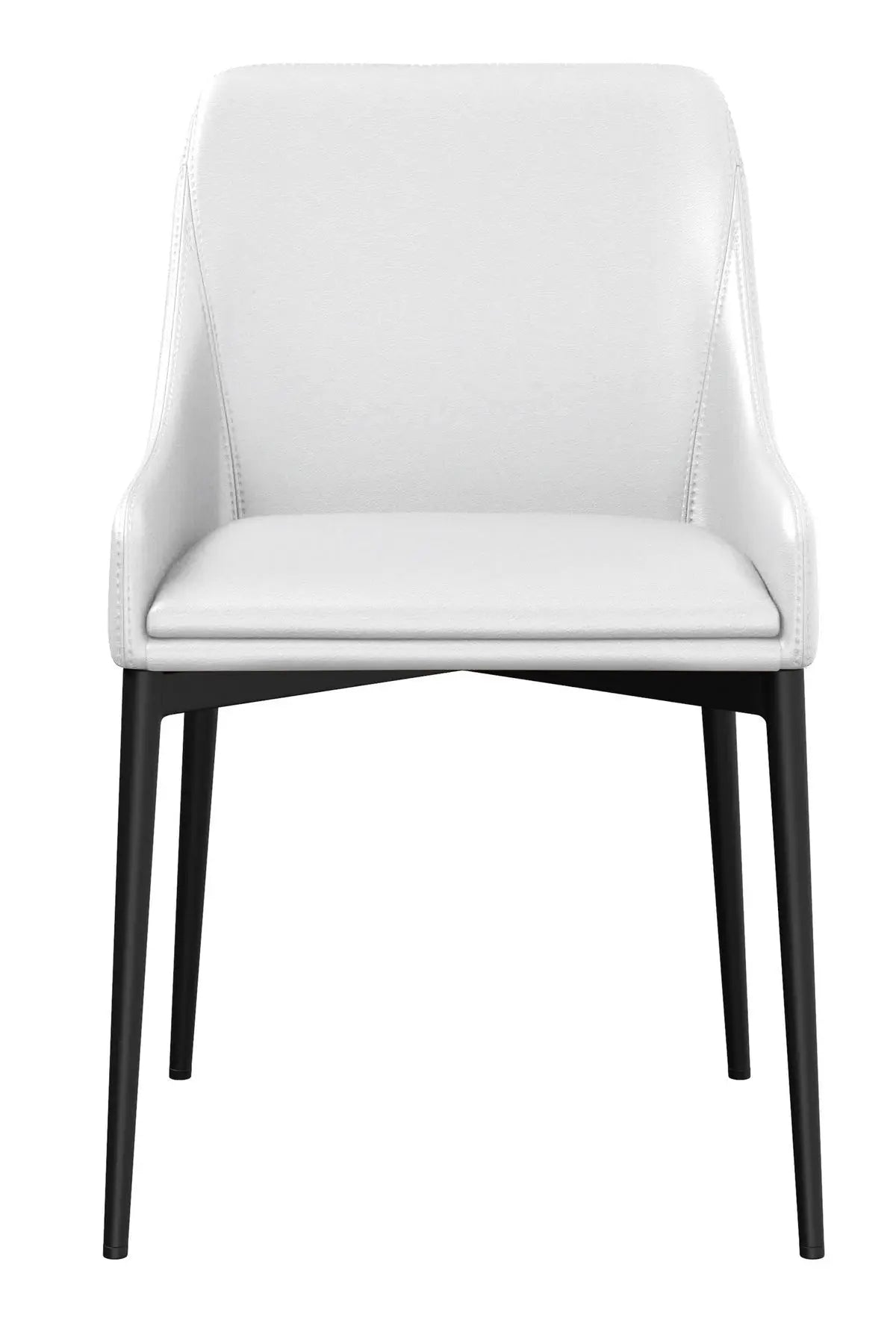 Set of Two White and Black Faux Leather Dining Side Chairs Homeroots Kitchen & Dining