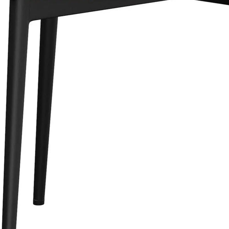 Set of Two White and Black Faux Leather Dining Side Chairs Homeroots Kitchen & Dining