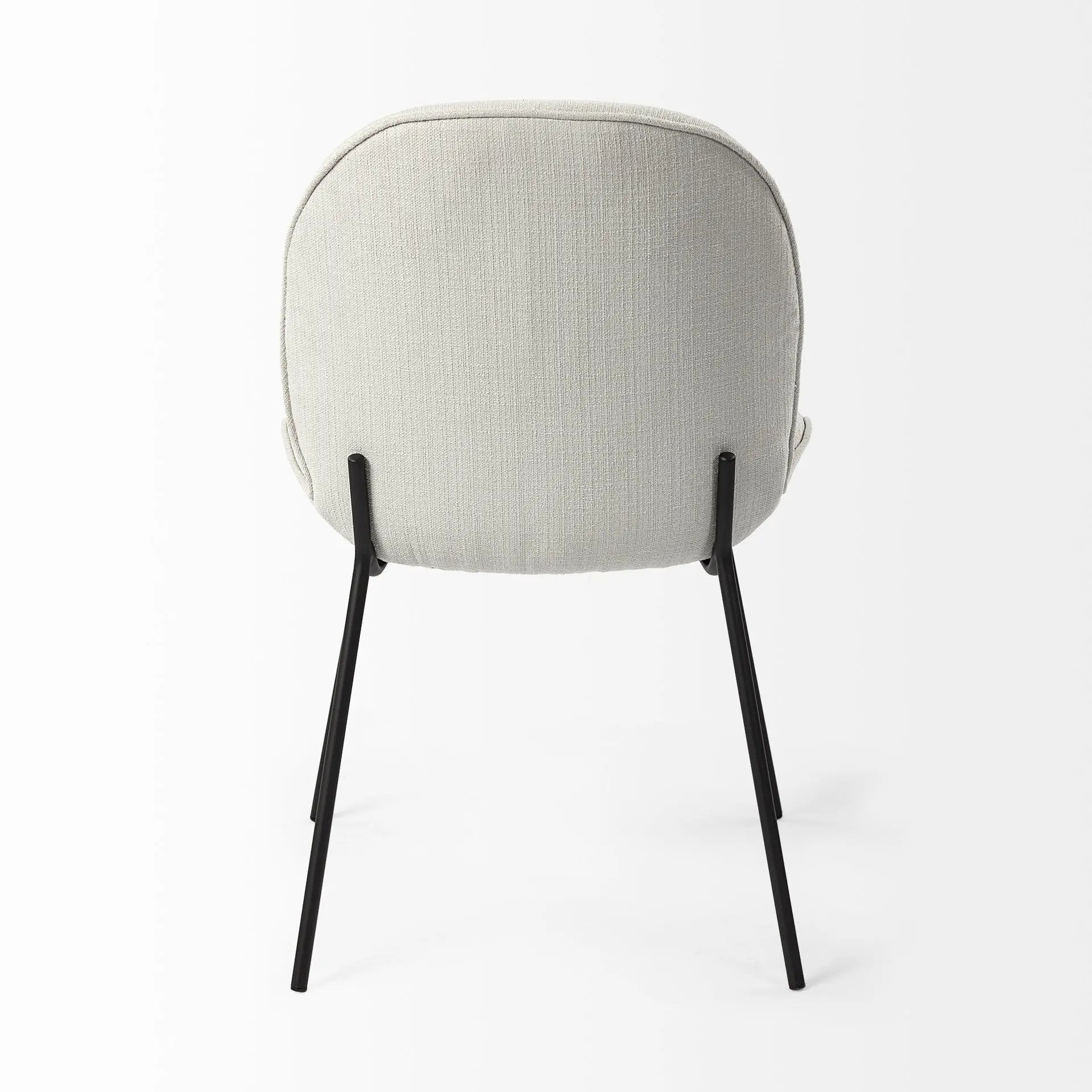 Set of Two White and Black Upholstered Fabric Dining Side Chairs Homeroots Kitchen & Dining