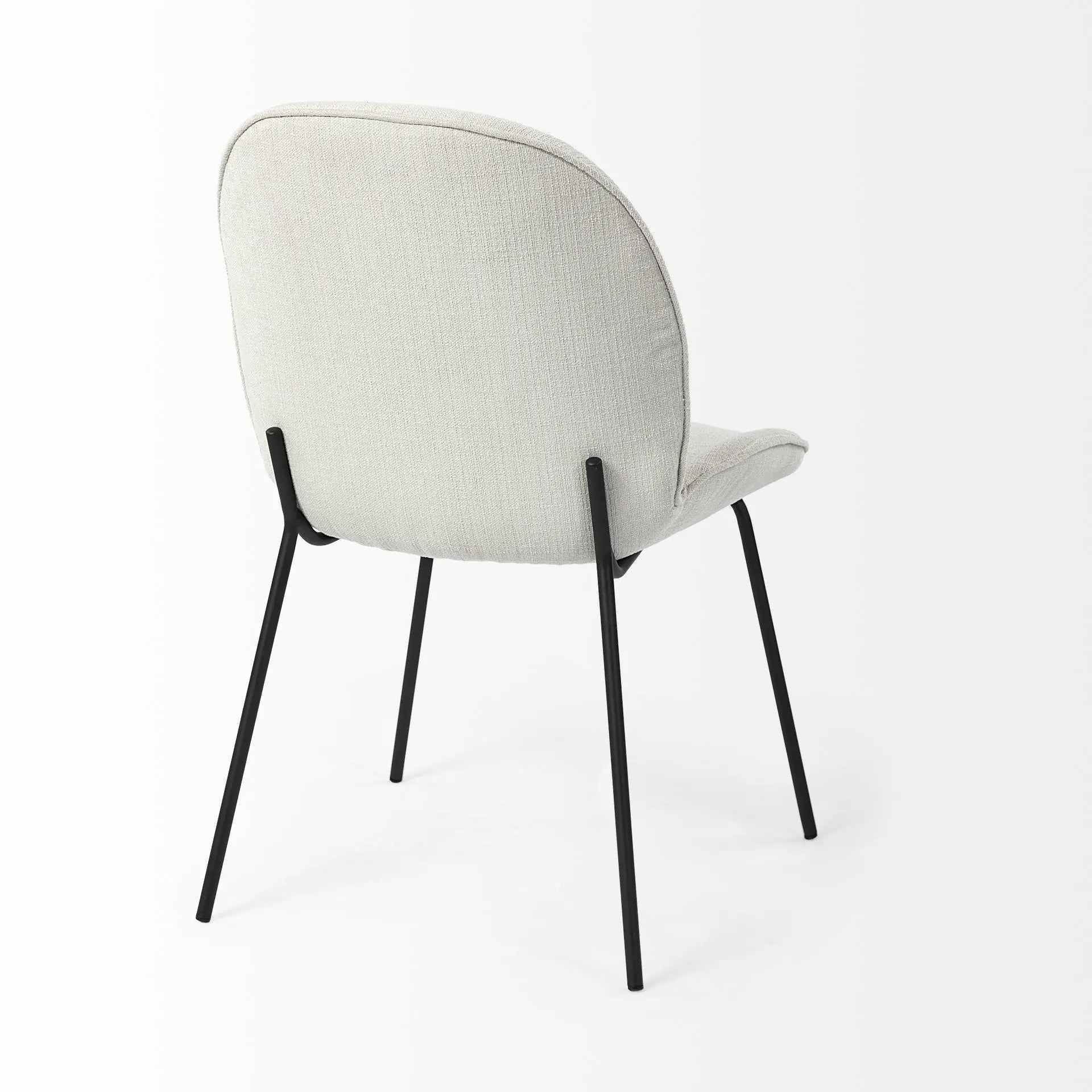 Set of Two White and Black Upholstered Fabric Dining Side Chairs Homeroots Kitchen & Dining