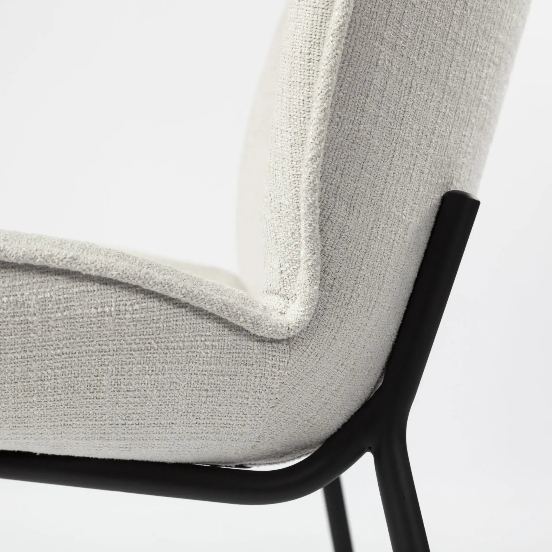 Set of Two White and Black Upholstered Fabric Dining Side Chairs Homeroots Kitchen & Dining