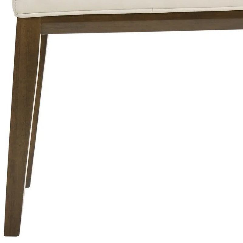 Set of Two White and Brown Leather Dining Side Chairs Homeroots Kitchen & Dining