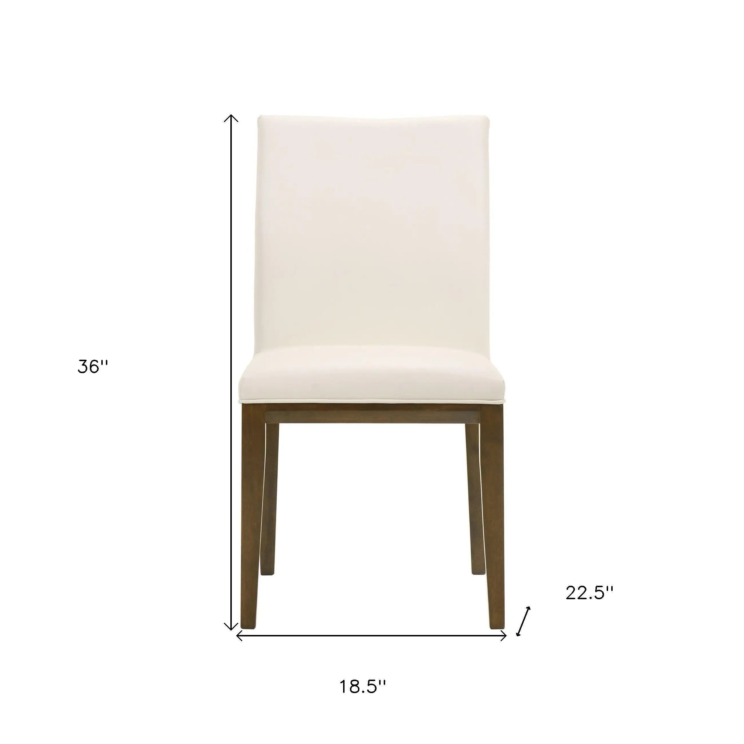 Set of Two White and Brown Leather Dining Side Chairs Homeroots Kitchen & Dining