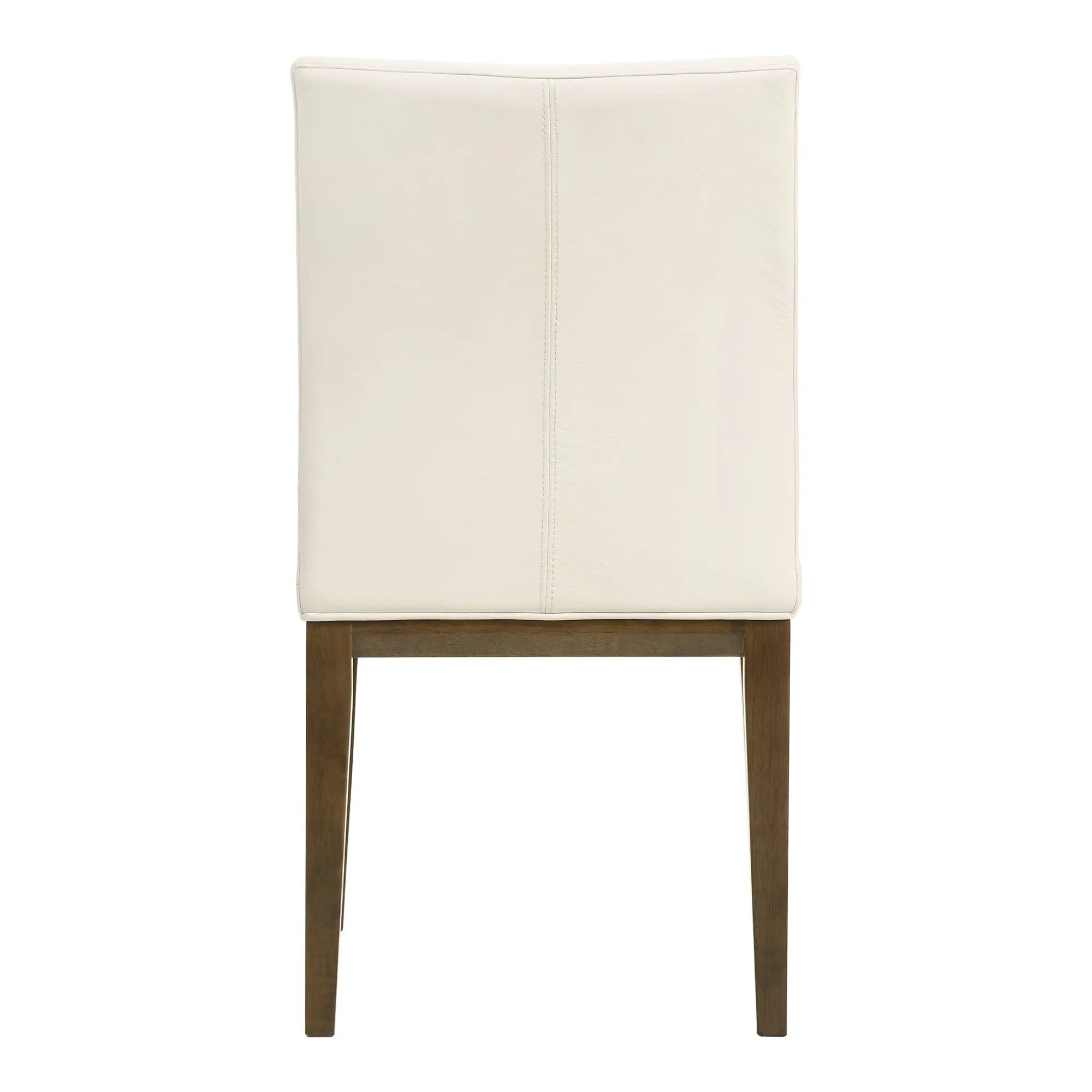 Set of Two White and Brown Leather Dining Side Chairs Homeroots Kitchen & Dining