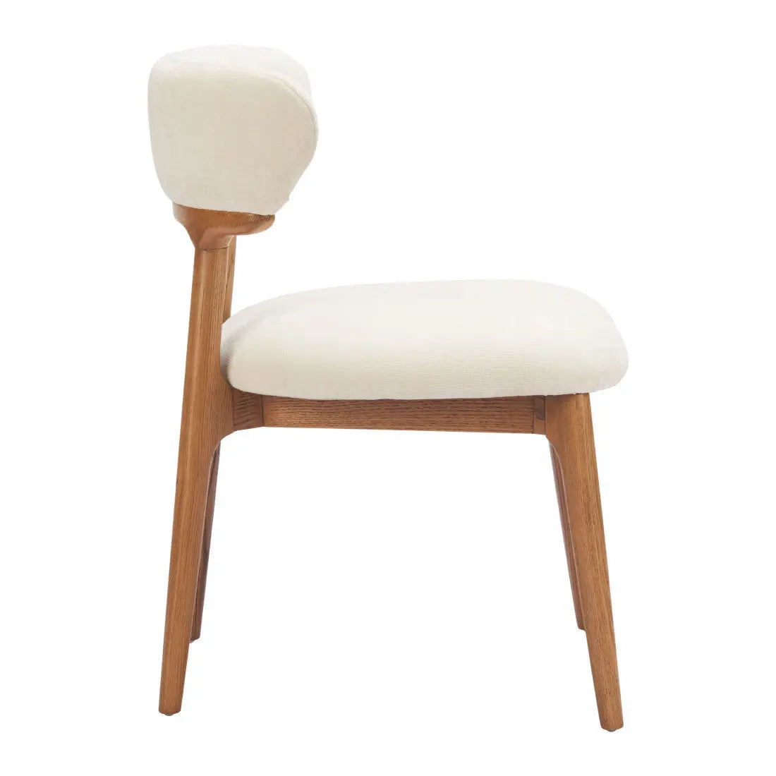 Set of Two White and Brown Upholstery Open Back Dining Side Chairs Homeroots Kitchen & Dining