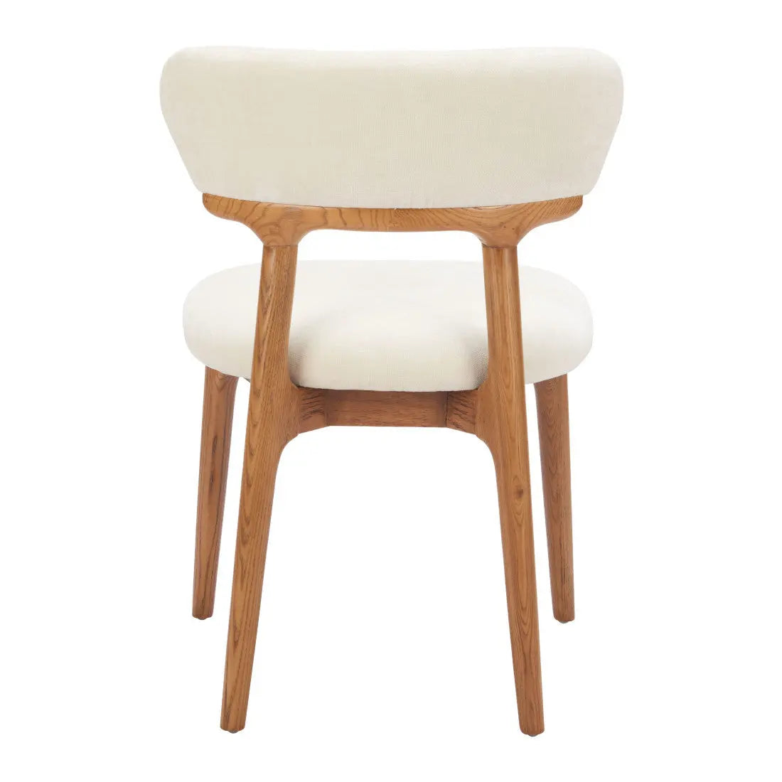 Set of Two White and Brown Upholstery Open Back Dining Side Chairs Homeroots Kitchen & Dining