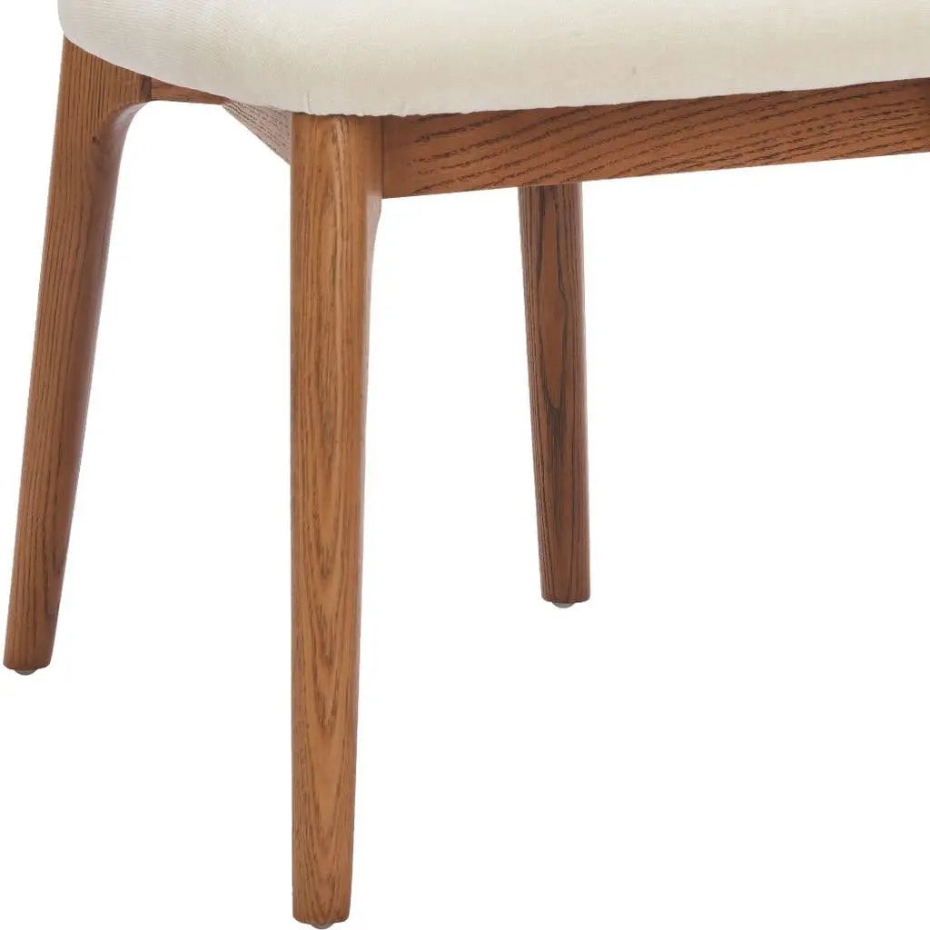 Set of Two White and Brown Upholstery Open Back Dining Side Chairs Homeroots Kitchen & Dining