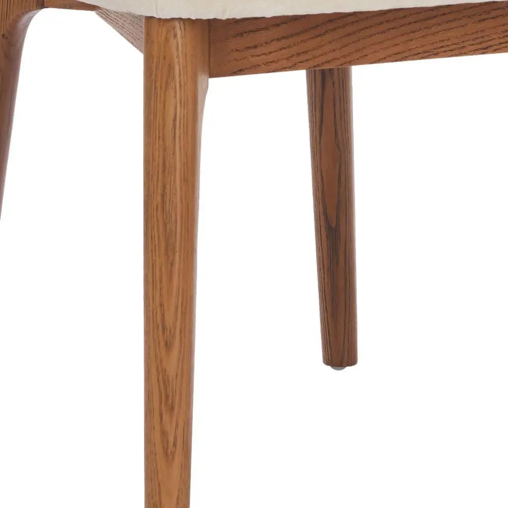 Set of Two White and Brown Upholstery Open Back Dining Side Chairs Homeroots Kitchen & Dining