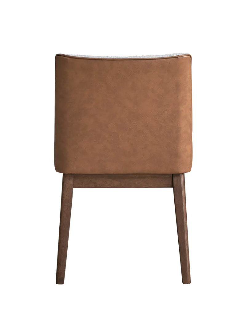 Set of Two White and Brown Velvet Dining Side Chairs Homeroots Kitchen & Dining